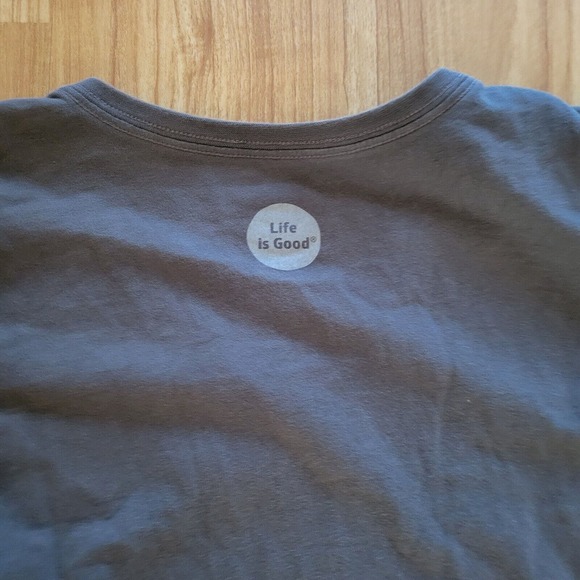 Life Is Good Top Shirt Womens Medium Gray True Love Heart Short Sleeve Basic - Picture 12 of 13